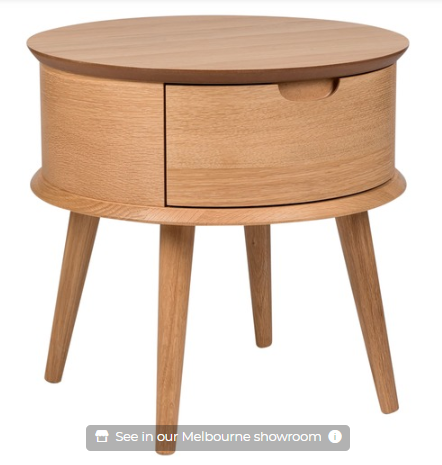 8% OFF Olsen Scandinavian Style Curved 1 Drawer Bedside Table $229.00 (RRP:$249.00)