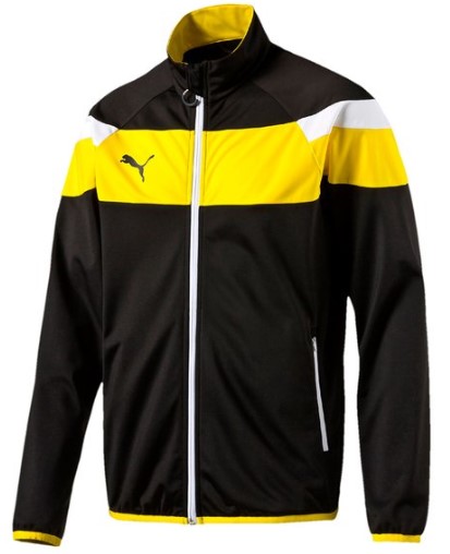 Puma Men’s Spirit II Poly Tricot Jacket – Black/Yellow $34.99