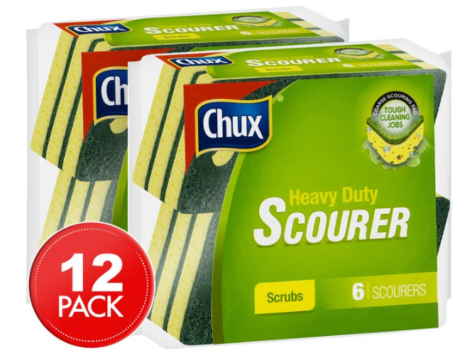 2 x Chux Heavy Duty Scourer Scrubs 6pk $7.98