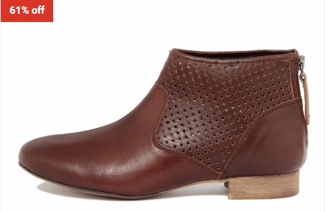 61% OFF Giorgio Picino PERFORATED LEATHER ANKLE BOOTS $93.20 (RRP$241)