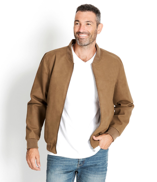 Leather Look Bomber Jacket $44.95 (Was$99.99)