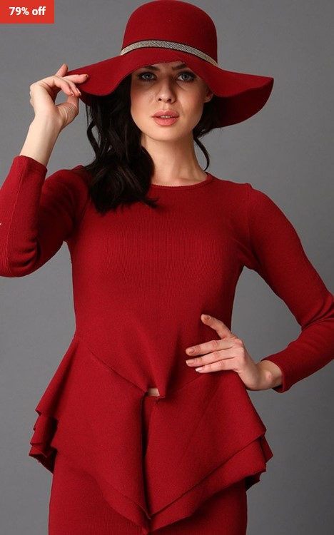 79% OFF FABE Blouse Burgundy $27 (RRP$128)