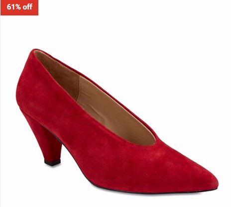 61% OFF Jane Debster Womens Footwear Jane Debster Nancy Red Suede Heels $69.95 (RRP$179.95)