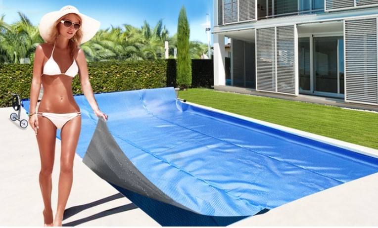 From $69 for a Solar Pool Cover in Choice of Size or $179 for a Pool Cover Storage Roller