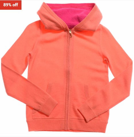 89% OFF Juicy Couture Girls Coral Apricot Cashmere Cozy Track Jacket