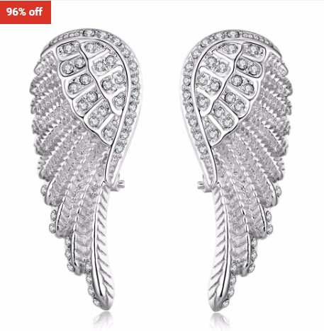 96% OFF Rubique 18K White Gold Plated Wings Of An Angel studded With Swarovski® Crystals $19 (RRP$430)