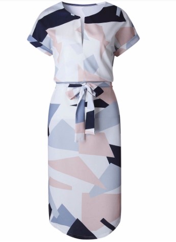 Must Have Dresses Dress Geometirc Print White $15