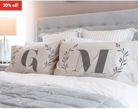 30% OFF Personalised Pillowcase Set Monogram Pillow Set- Adult $20.99 (RRP$29.99)