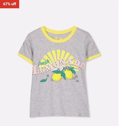 67% OFF Cotton On Kids LightGreyMarleLemonadeRinger Penelope Short Sleeve Tee $4.99 (RRP$14.99)