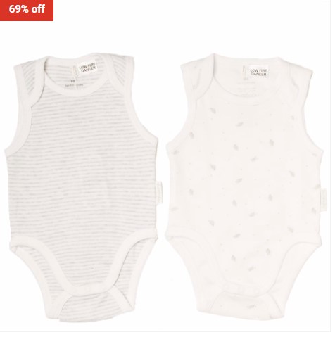 69% OFF Purebaby Grey Pack 2 Pack Bodysuit $11 (RRP$34.95)