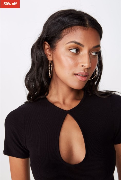 50% OFF Supré Janet Keyhole Top Black $10 (RRP$20)