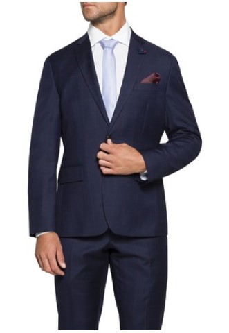 VAN HEUSEN EURO TAILORED FIT SUIT JACKET NAVY WITH OX WINDOW CHECK $320.00