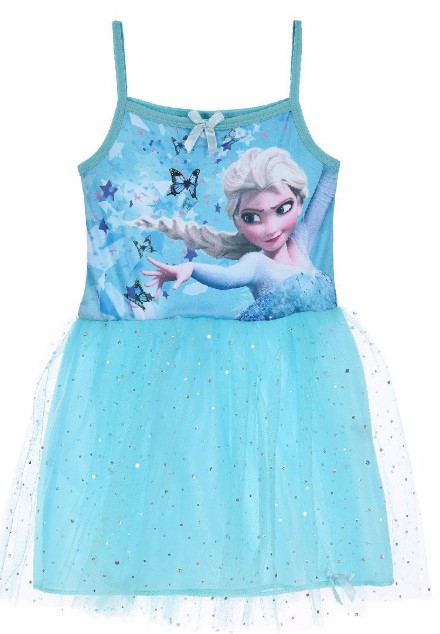 Frozen Girls Dress with Straps and Decorated Skirt $20