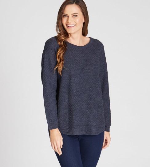 Basket Weave Curve Hem Jumper $19.95 (Was$44.99)