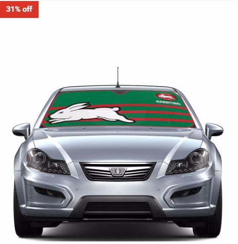 31% OFF NRL Car Window Shade – Rabbitohs $15.95 (RRP$22.95)