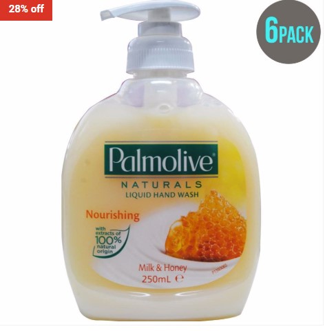 28% OFF Palmolive 6 Pack- 250Ml Naturals Softwash Replenishing Milk & Honey Pump $12.99 (RRP$18)