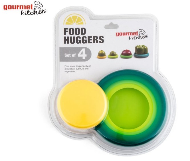 2 x Gourmet Kitchen 4-Piece Food Hugger Set – Green/Yellow $9.98