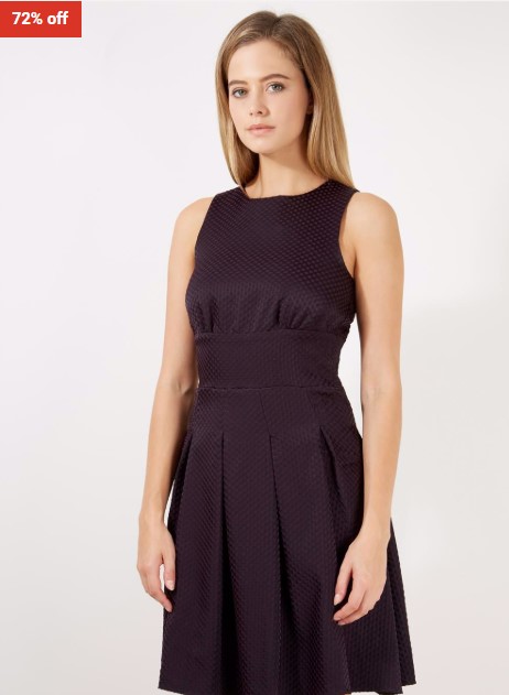 72% OFF Closet London Closet Polka Open Back Pleat Dress Purple $30 (RRP$106)