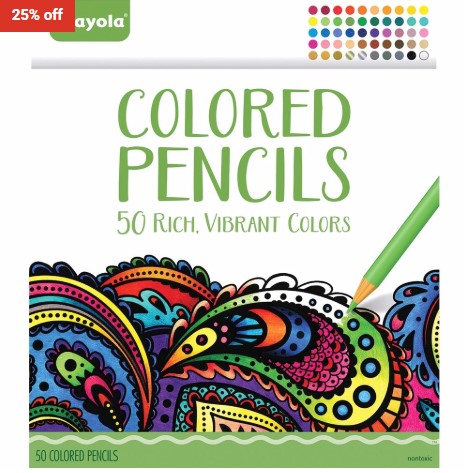 25% OFF Crayola Crayola 50 Colored Pencils – Adult $15 (RRP$19.99)