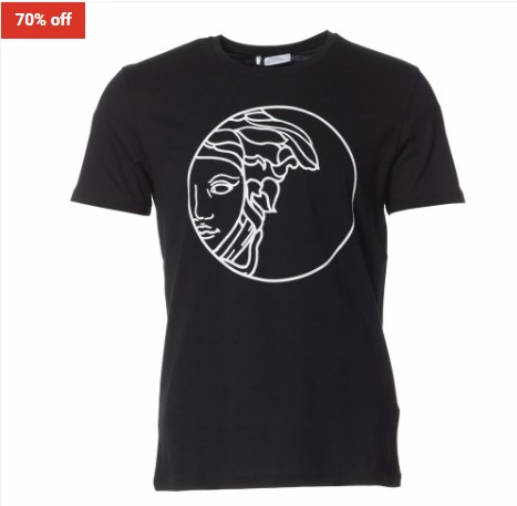 70% OFF Versace Collection Medusa Circle Logo Round Neck Tee Black $69.95 (RRP$234)