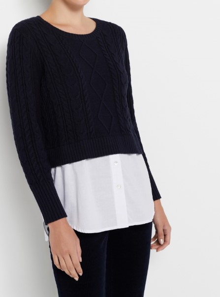 Cable Woven Hem Pullover $67.46 (RRP$109.95)