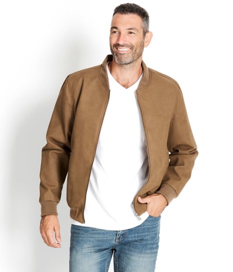 Leather Look Bomber Jacket $44.95 (Was$99.99)