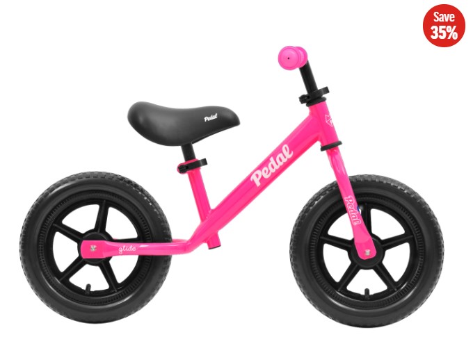 35% OFF Pedal Glide Girls Balance Bike Bright Pink $79.00 (RRP $129.00)