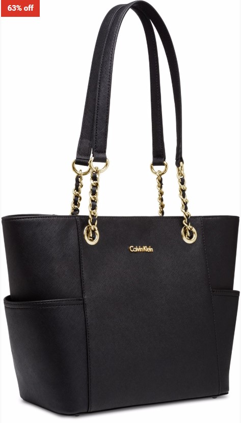 63% OFF Calvin Klein Saffiano Chainlink Tote Bag $149.95 (RRP$399.95)