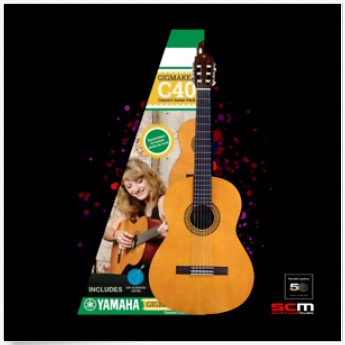 Yamaha Gigmaker C40 4/4 Classical Nylon String Guitar w/ Tuner & 5 Year Warranty  $179.00