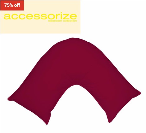 75% OFF Vintage Wash Linen 2 Pack Red V Shaped Pillowcase $15 (RRP$60)