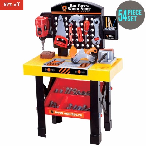 52% OFF Big Boy’s Work Shop Tool Bench 54 Piece Set $45 (RRP$93)