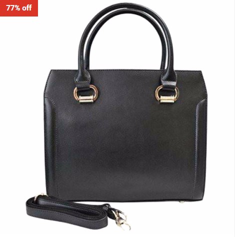 77% OFF Addison Road Victoria Black Leather handbag $44.95 (RRP$199)