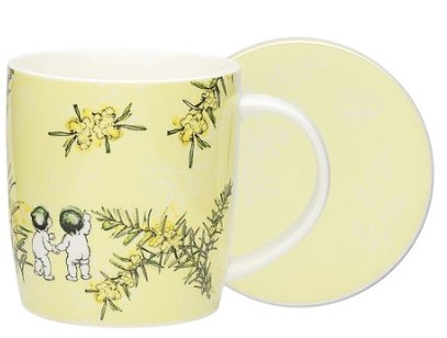 Ecology May Gibbs Yellow Wattle Mug & Coaster Set 2pce $9.00 (RRP:$20.00)