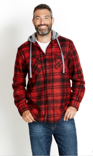 60% OFF Long Sleeve Polarfleece Hooded Shirt $20.00 (Was$49.99)