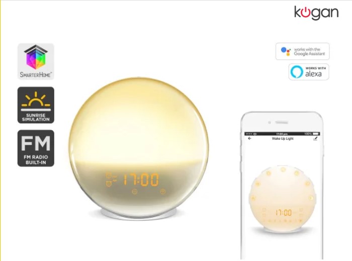 Kogan SmarterHome™ Smart Wi-Fi Sleep Aid & Wake Up Light  $49