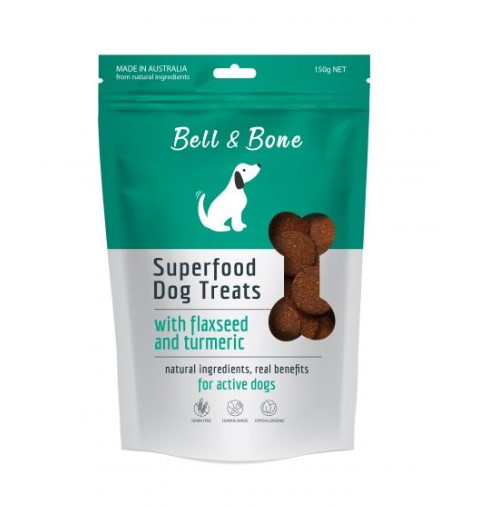 Bell & Bone Superfood Dog Treats Flaxseed and Turmeric 150g  $15.99