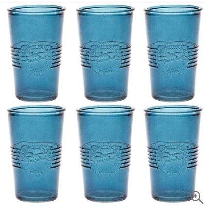 Retro Kitchen Glass Tumbler Set Navy 6pce $4.50 (RRP:$24.00)