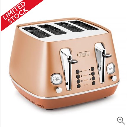 DeLonghi Distinta Four Slice Toaster CTI4003 Copper $99.00 (RRP:$209.00)