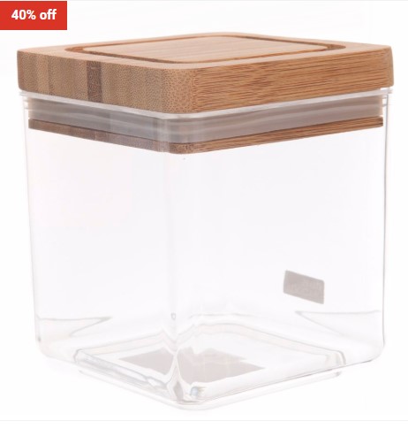 Davis & Waddell Square Acrylic Canister w/Bamboo Lid  $12 (RRP:$19.99)