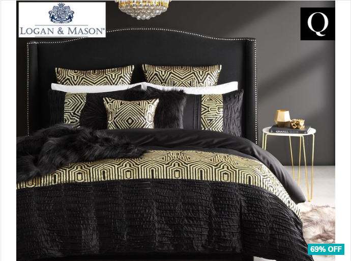 Ultima Ritz Queen Bed Quilt Cover Set – Gold $49.99 (Don’t pay $163.95)