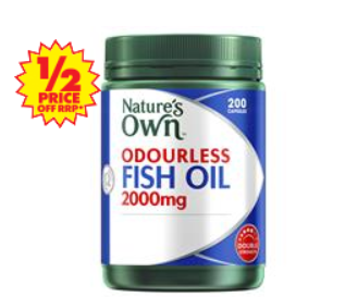 Nature’s Own Fish Oil Odourless 2000mg 200 Capsules $18.99 (Don’t Pay RRP: $37.99)