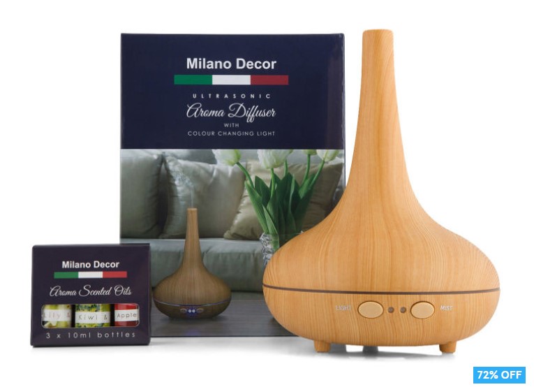 72% OFF Milano Décor Ultrasonic Aroma Diffuser – Light Wood Grain $34.95 (Don’t pay $129)