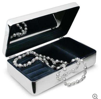 Whitehill Large Silver Plated Beaded Jewellery Box $50.00 (RRP:$130.00)