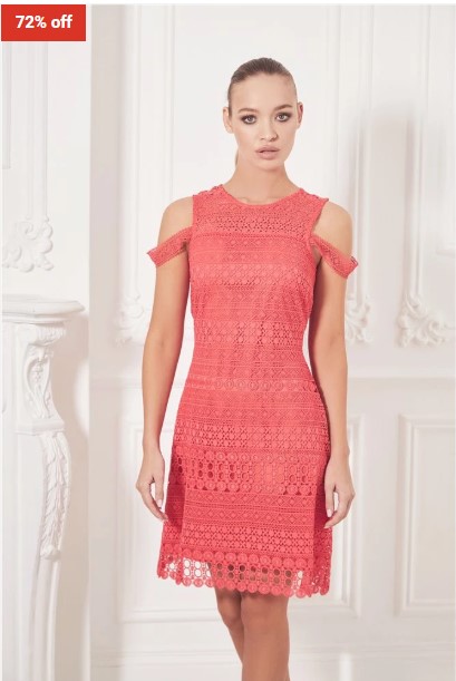 72% OFF Sistaglam Loves Jessica Laurien Dress Red & Coral $35 (RRP$127)