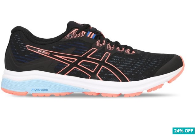 24% OFF ASICS Women’s GT-1000 8 Running Sports Shoes – Black/Sun Coral $129 (Don’t pay $170)