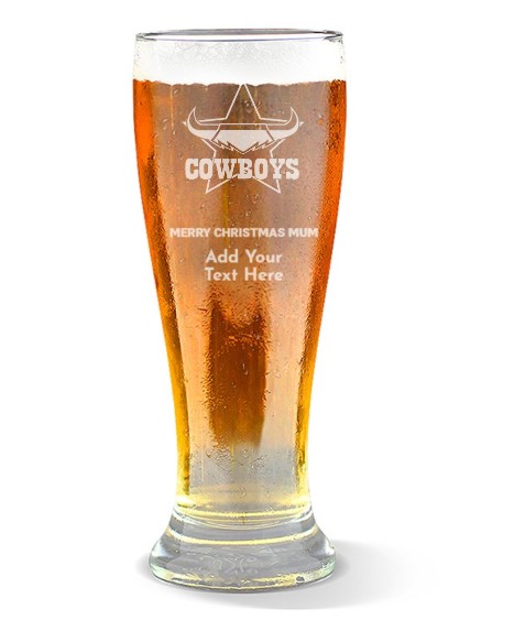 NRL Cowboys Christmas Premium Beer Glass $16.00 (RRP$30.00)