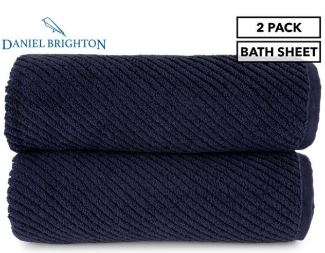 Daniel Brighton Zero Twist Bath Sheet 2-Pack – Dark Navy $19.99