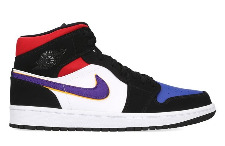 Nike Men’s Air Jordan 1 Mid SE Shoe – Black/Purple-White-Red $149