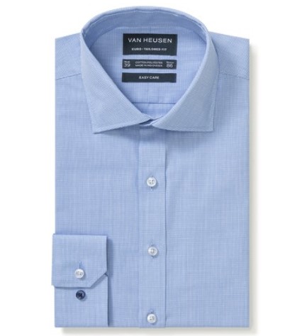 EURO TAILORED FIT SHIRT BLUE MINI HOUNDSTOOTH $69.95