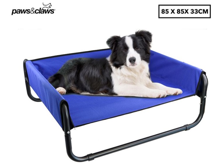 Paws & Claws 85cm Elevated Pet Bed – Blue $34.99